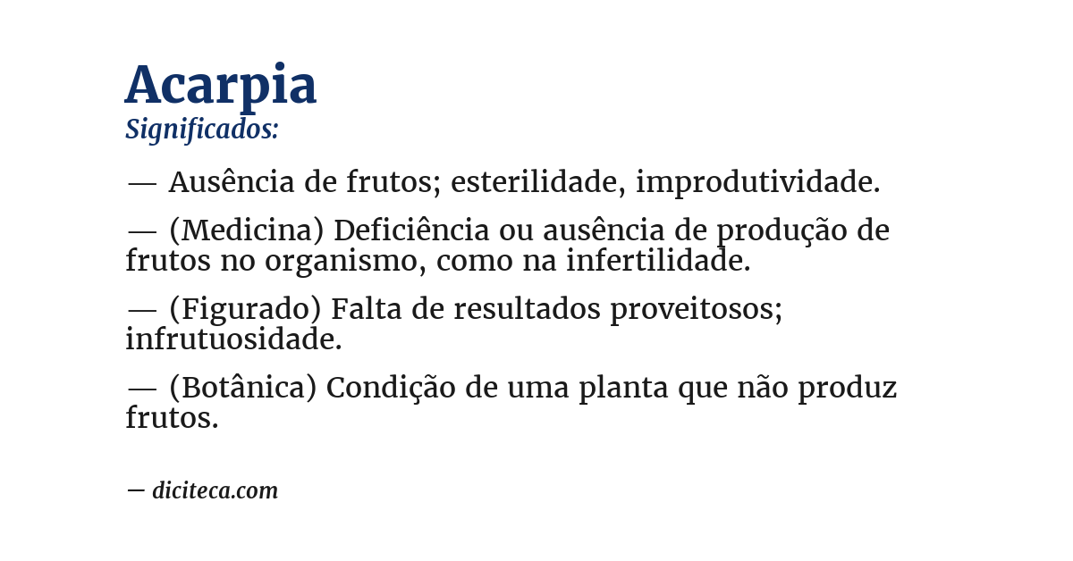 Significado de acarpia