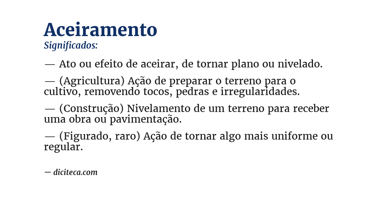 Significado de aceiramento