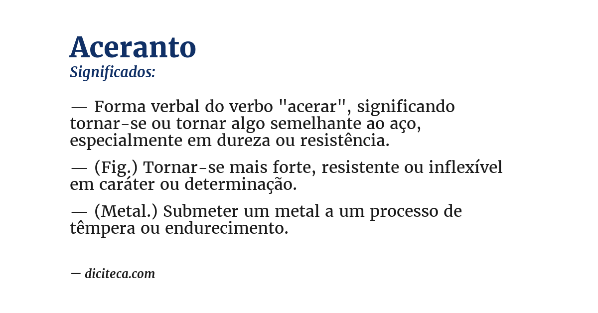 Significado de aceranto