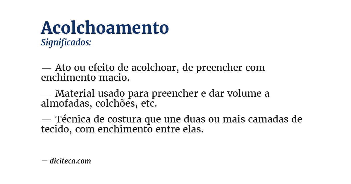 Significado de acolchoamento