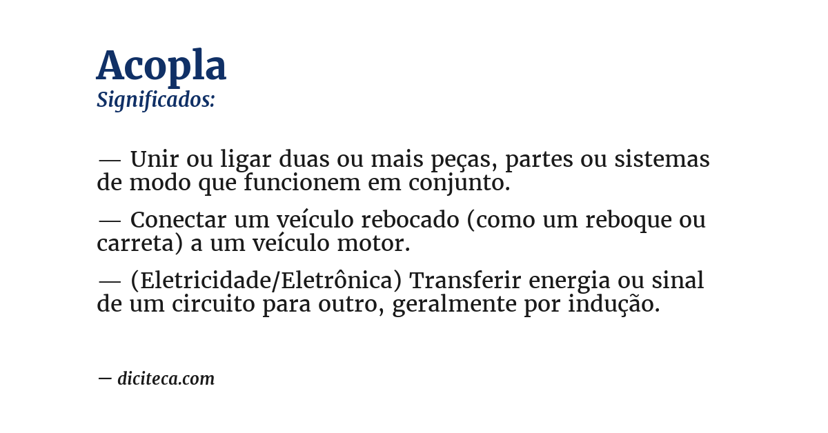 Significado de acopla