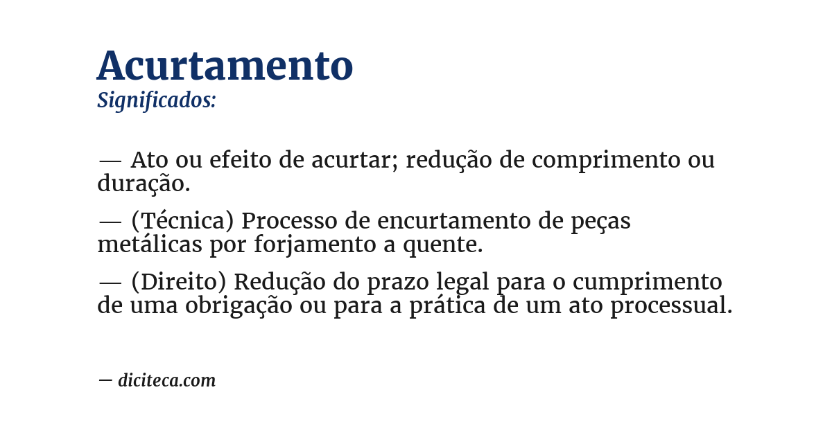 Significado de acurtamento