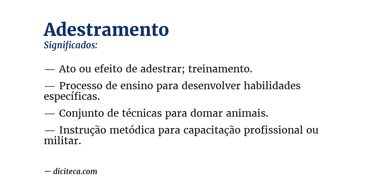 Significado de adestramento