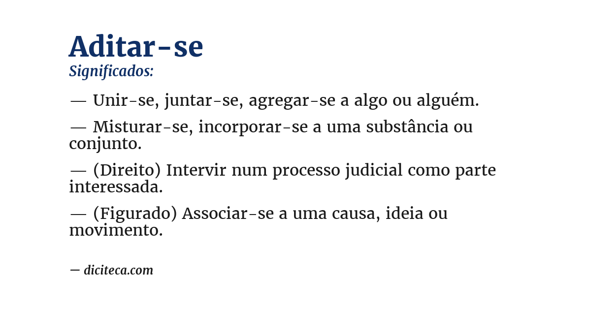Significado de aditar-se