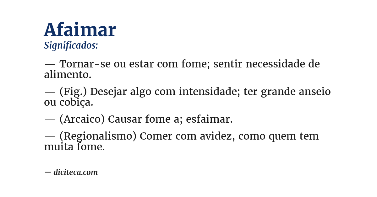Significado de afaimar