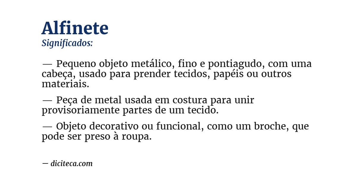 Significado de alfinete