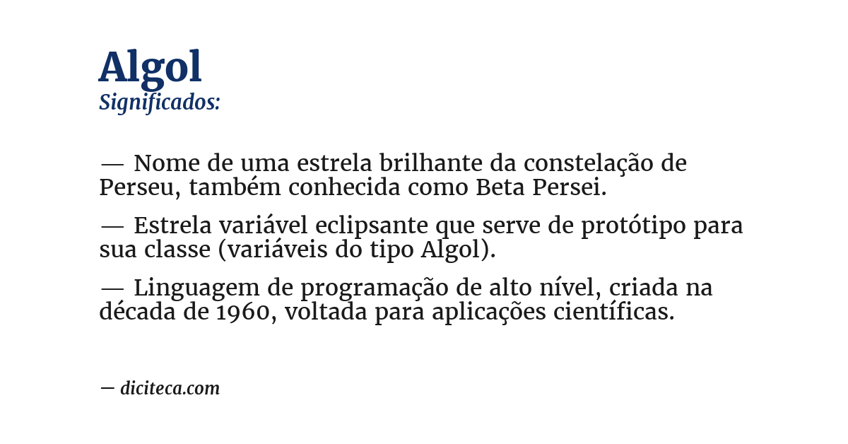 Significado de algol