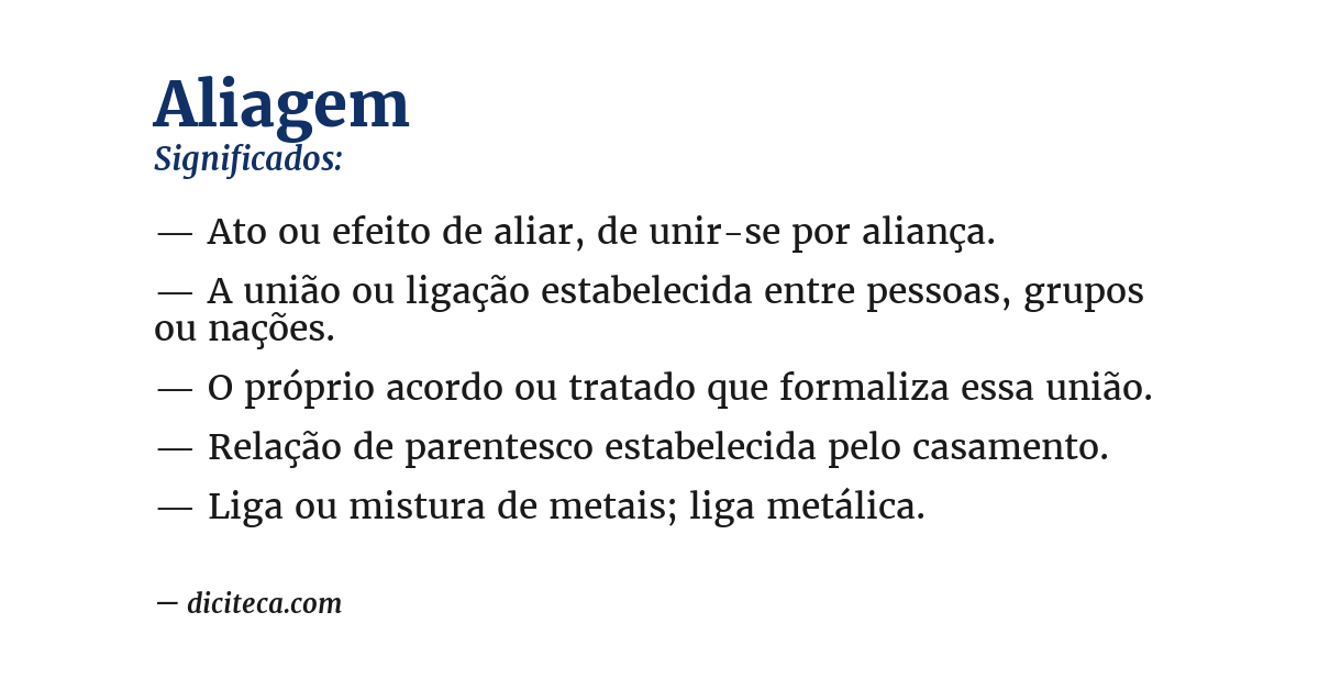 Significado de aliagem