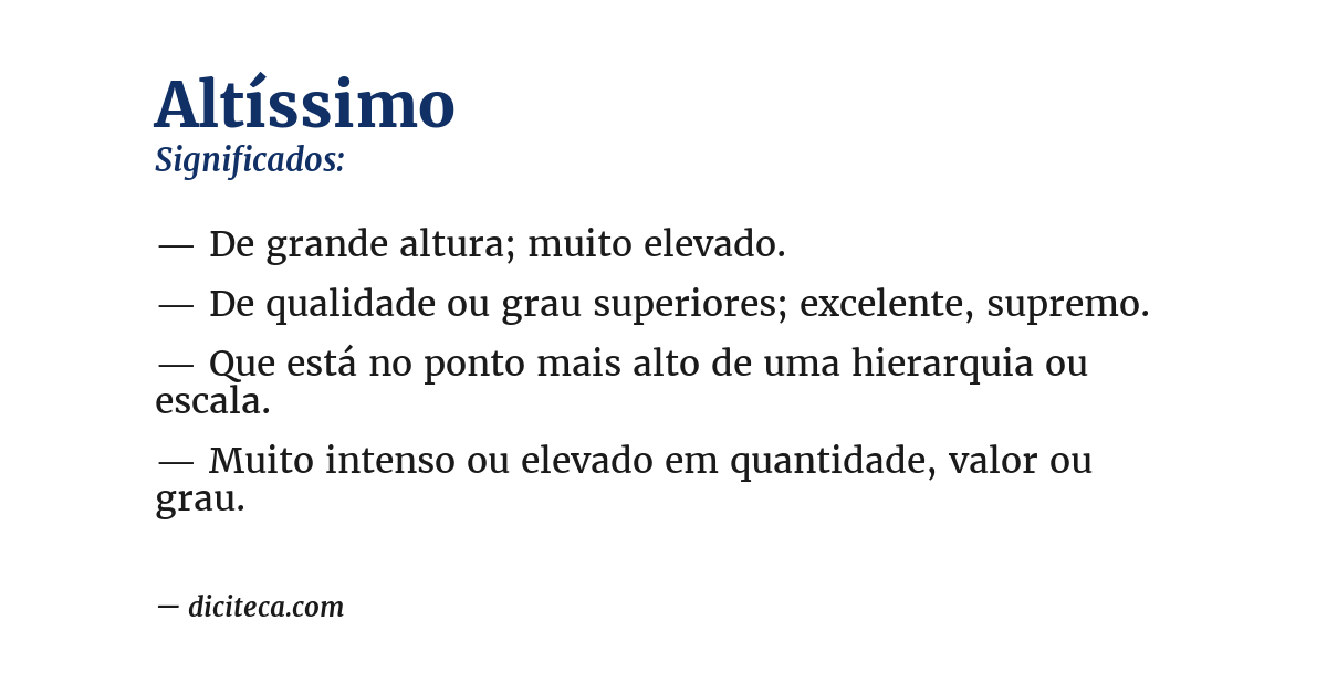 Significado de altíssimo