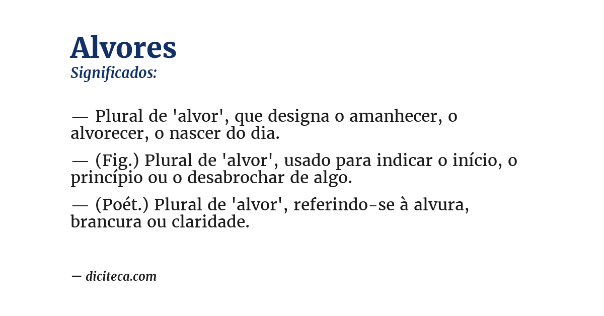 Significado de alvores
