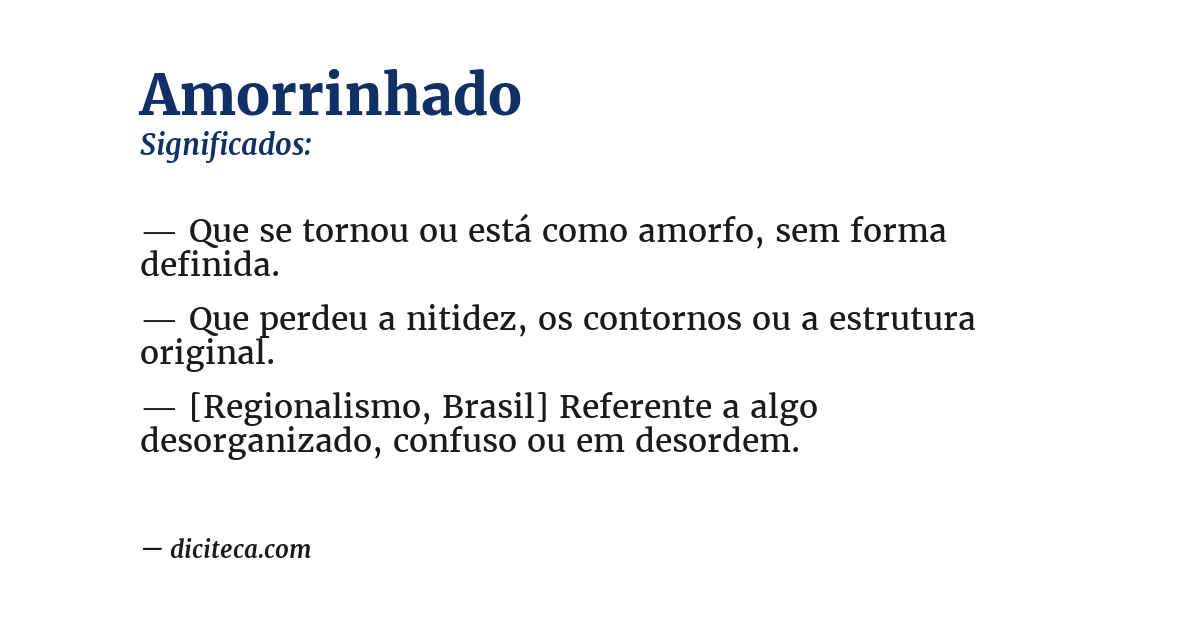 Significado de amorrinhado