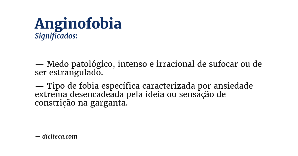 Significado de anginofobia