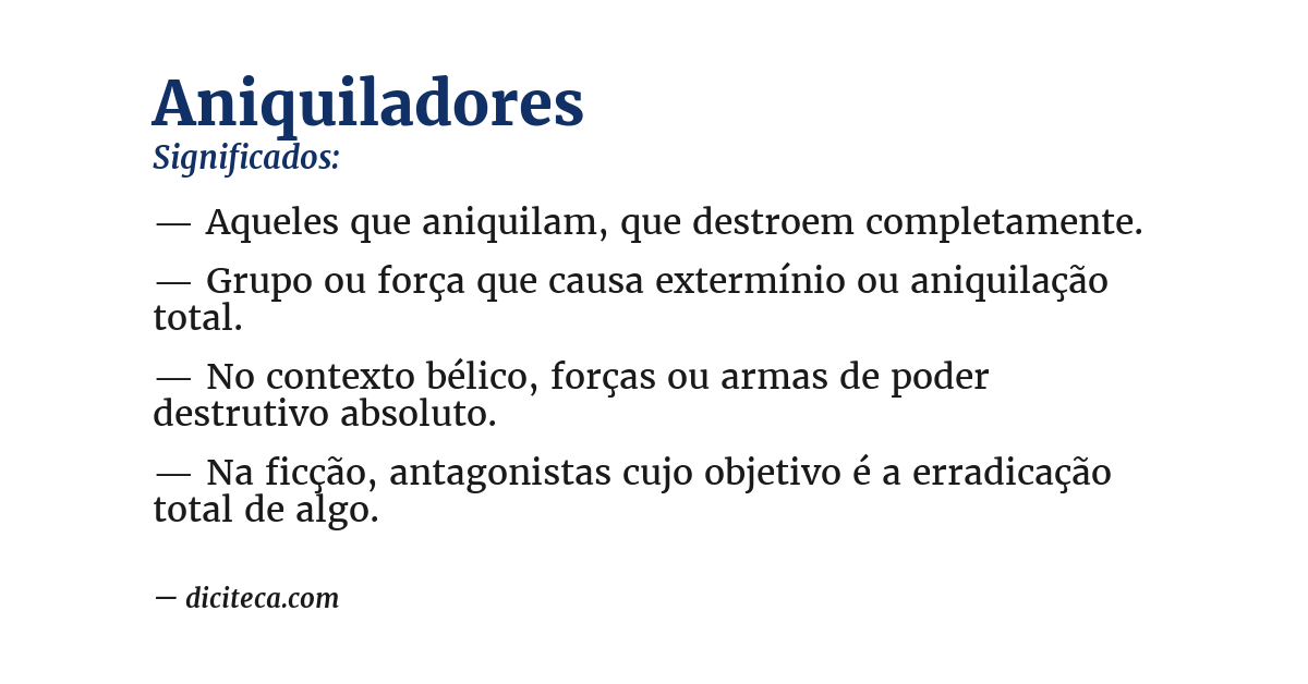 Significado de aniquiladores
