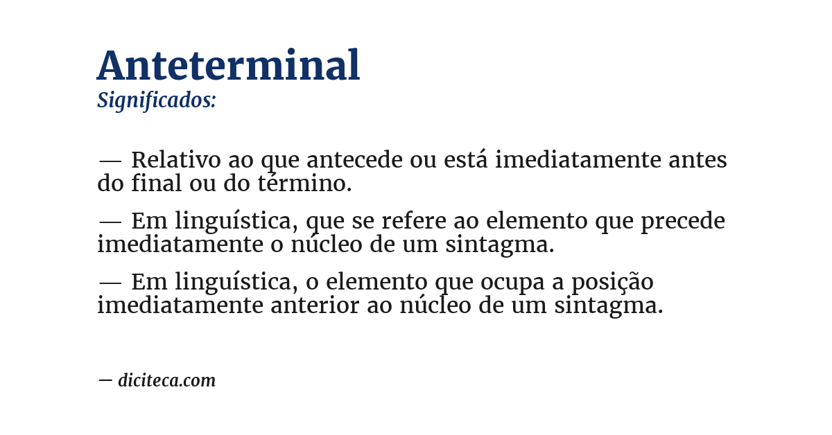 Significado de anteterminal