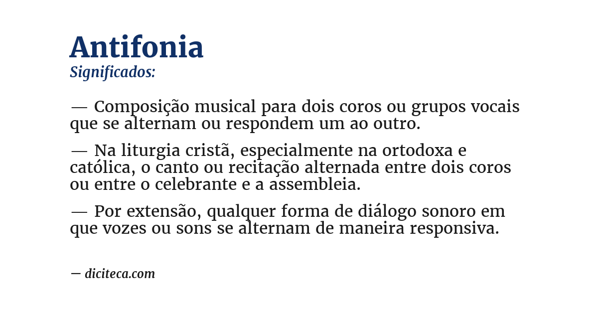 Significado de antifonia