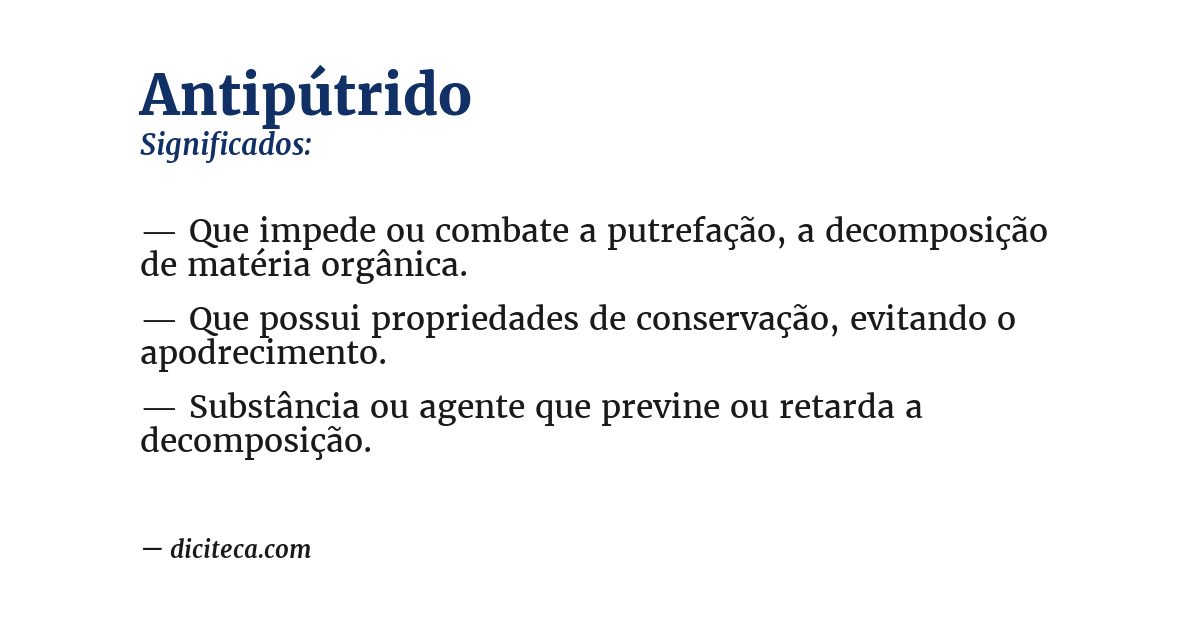 Significado de antipútrido