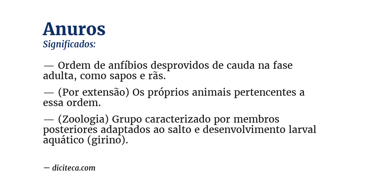Significado de anuros