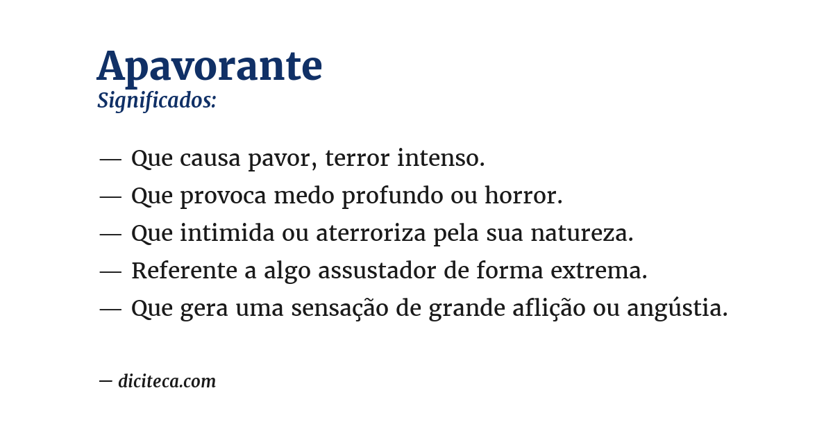 Significado de apavorante