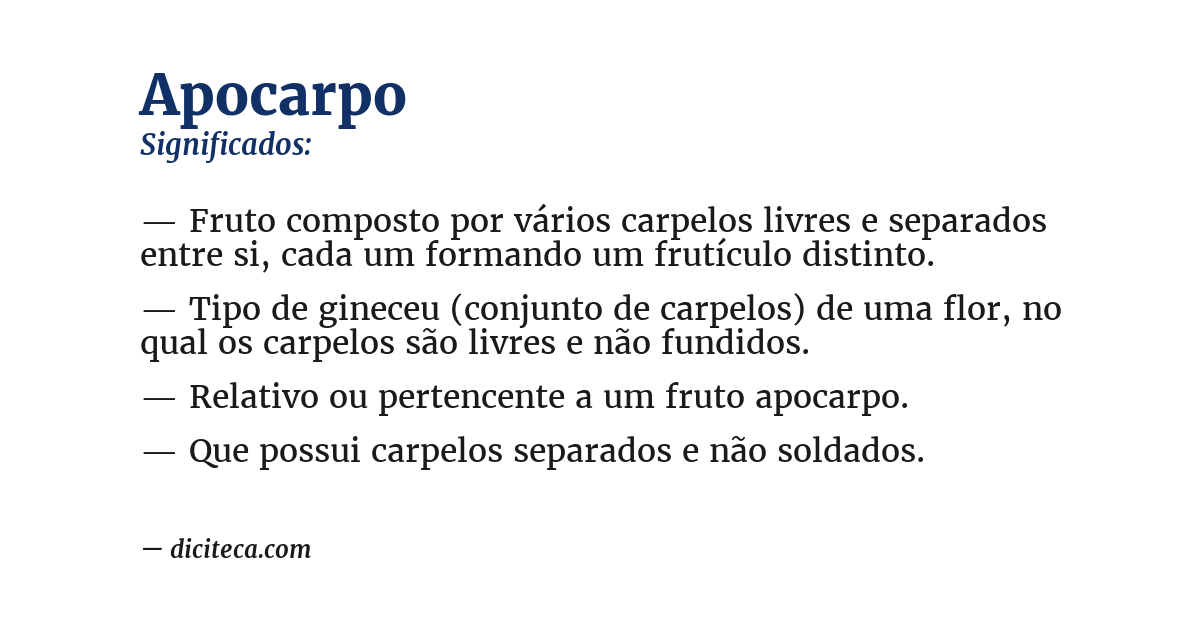 Significado de apocarpo