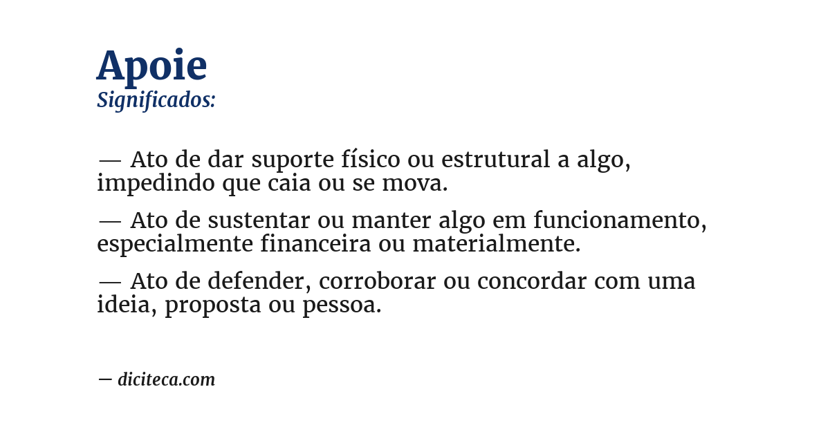 Significado de apoie