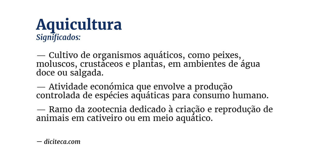 Significado de aquicultura