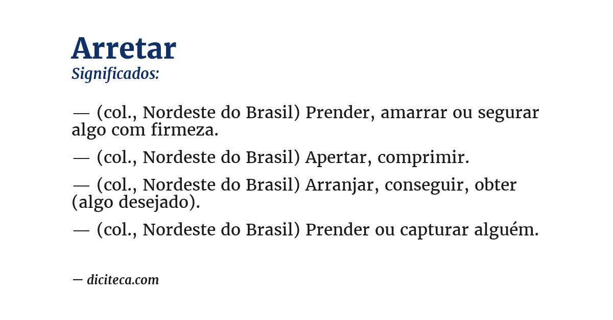 Significado de arretar