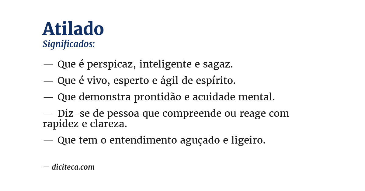 Significado de atilado