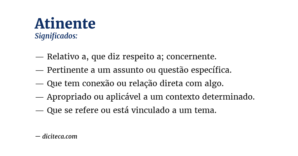 Significado de atinente
