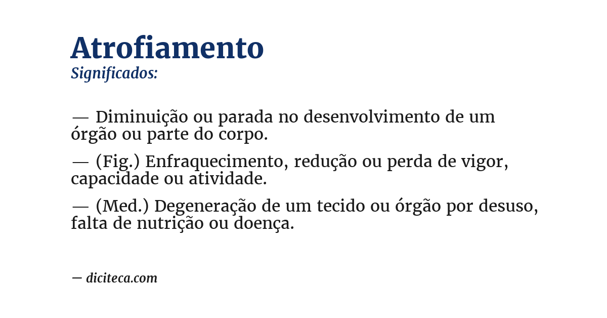Significado de atrofiamento