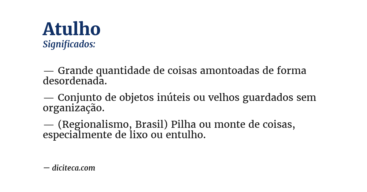 Significado de atulho