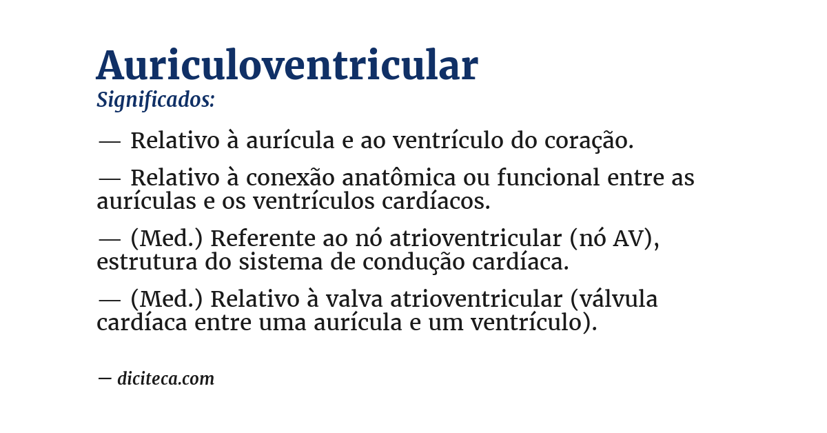 Significado de auriculoventricular