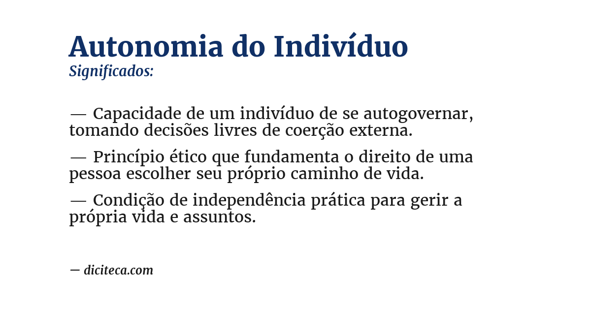 Significado de autonomia do indivíduo