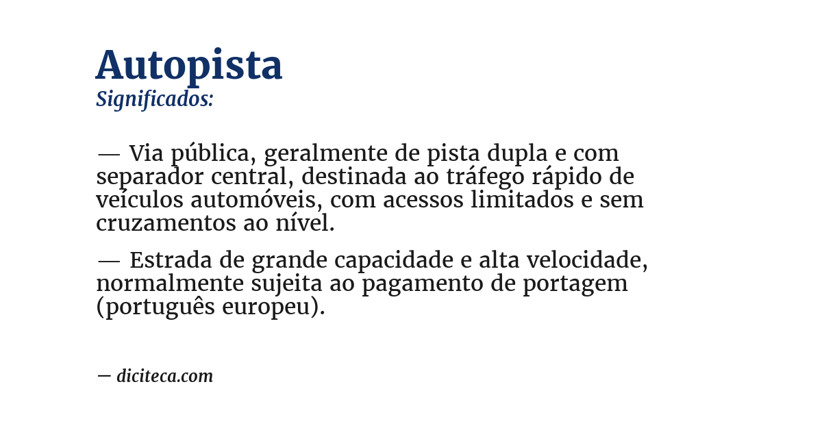 Significado de autopista