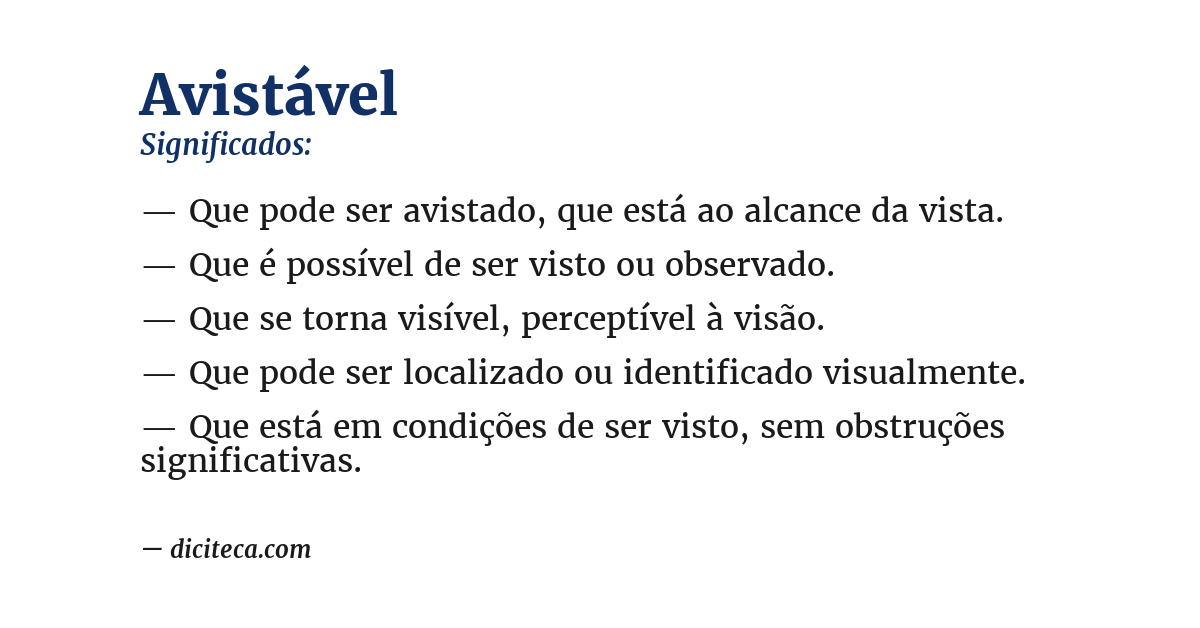 Significado de avistável