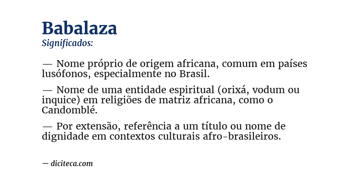 Significado de babalaza