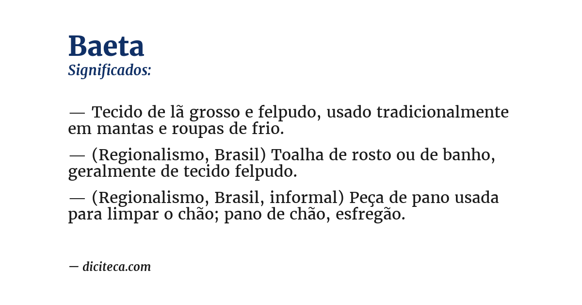 Significado de baeta