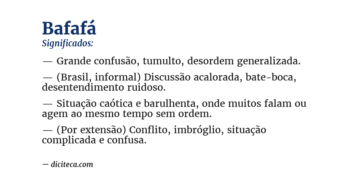 Significado de bafafá