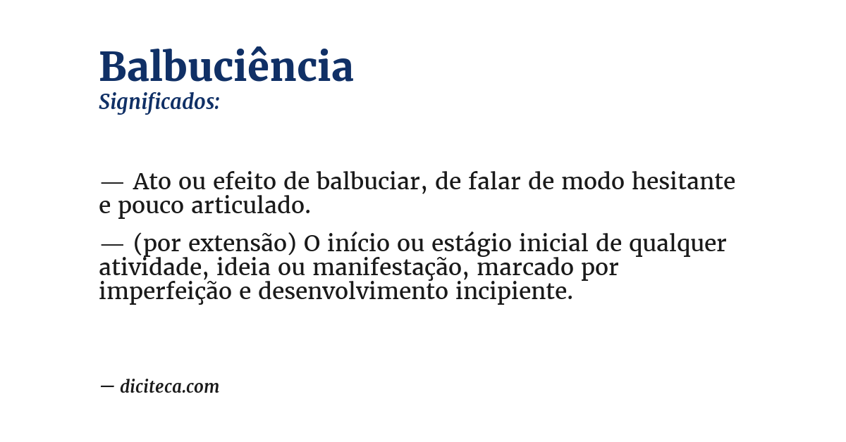 Significado de balbuciência