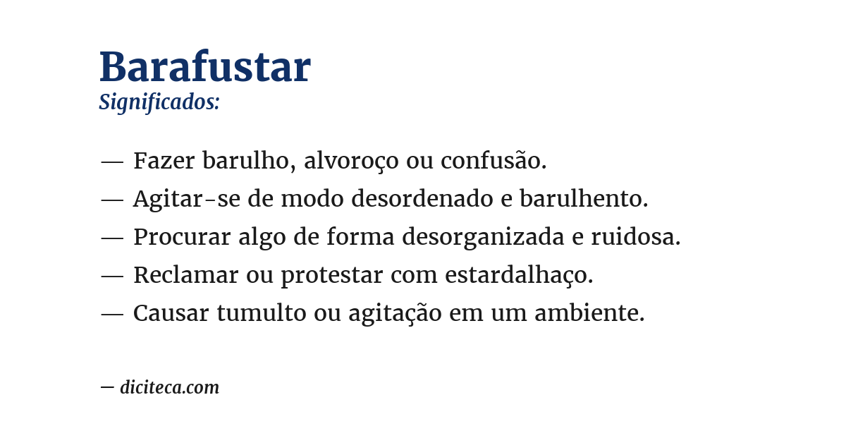 Significado de barafustar