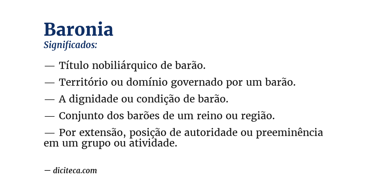 Significado de baronia