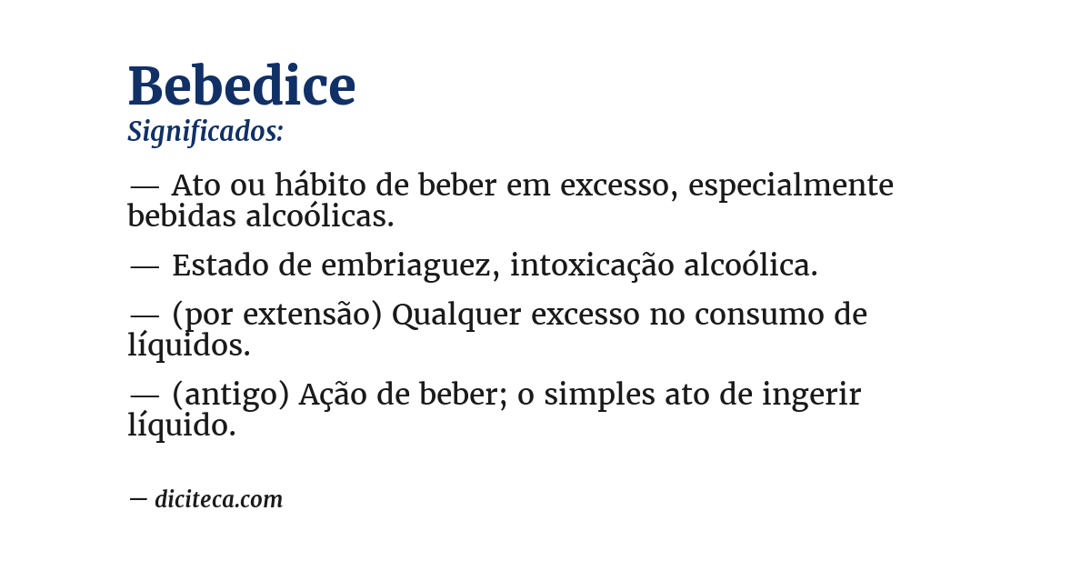 Significado de bebedice