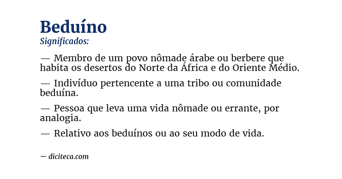 Significado de beduíno
