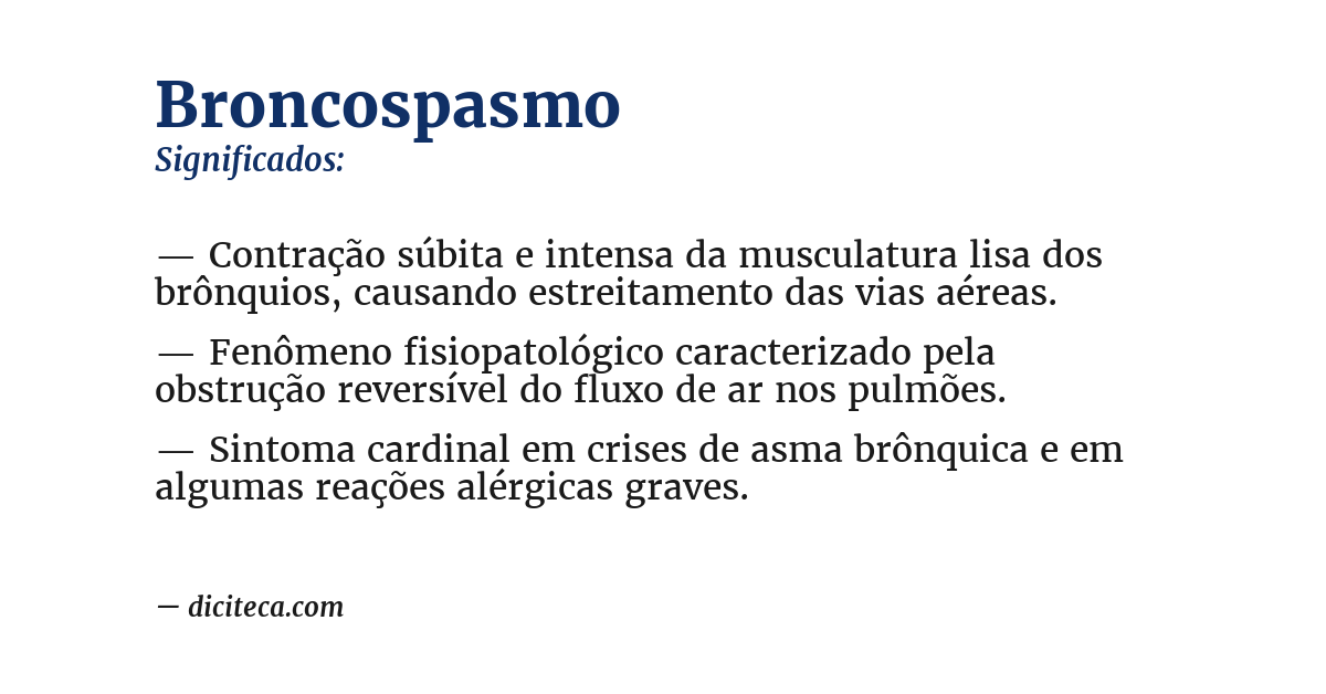 Significado de broncospasmo