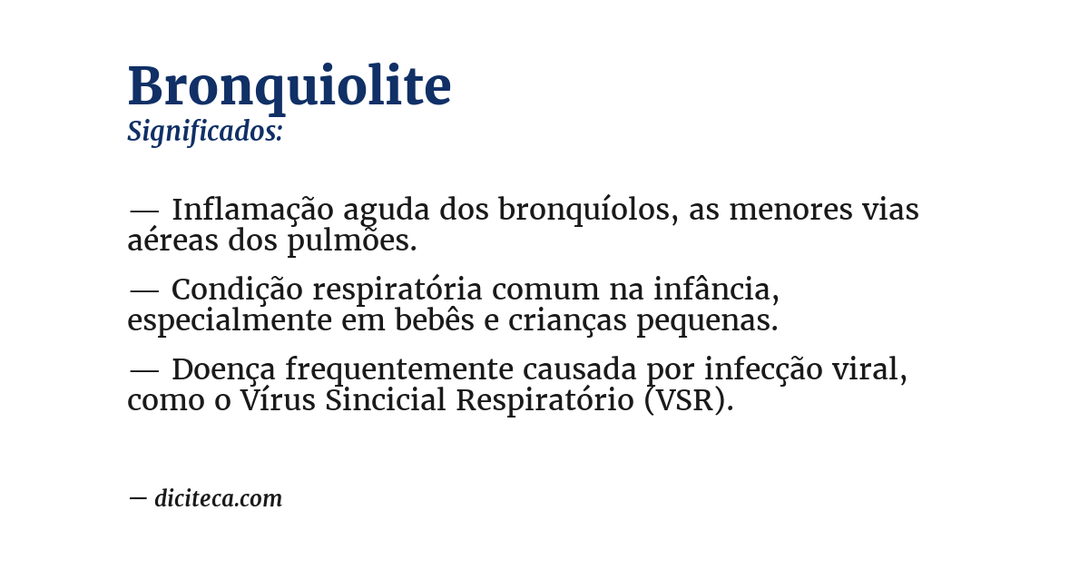 Significado de bronquiolite