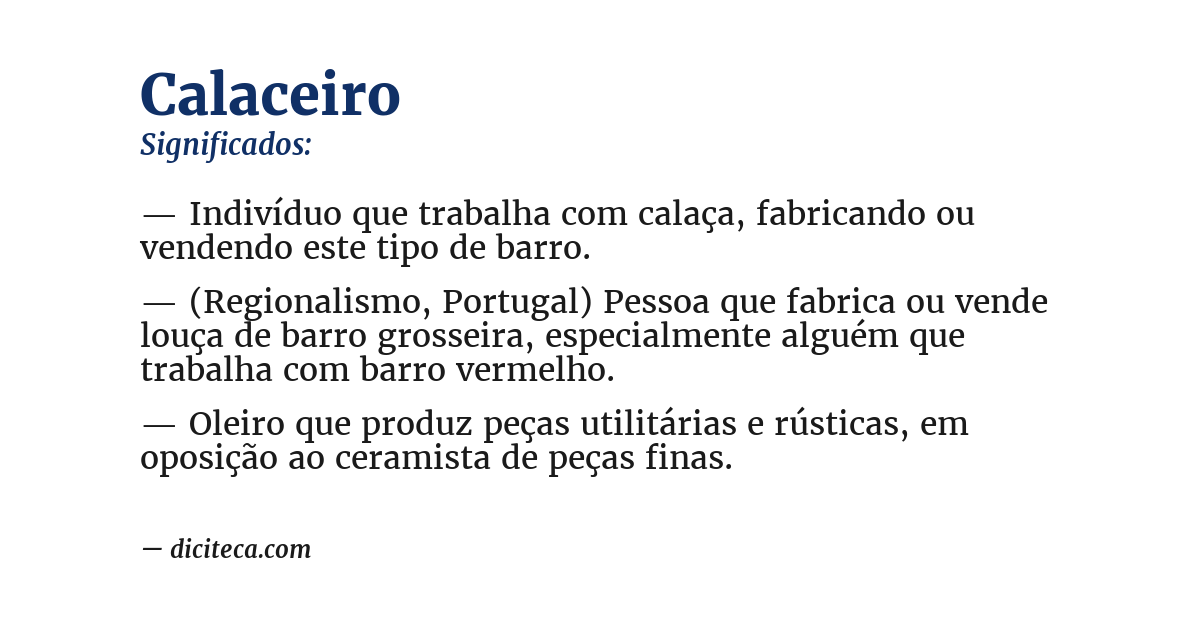 Significado de calaceiro