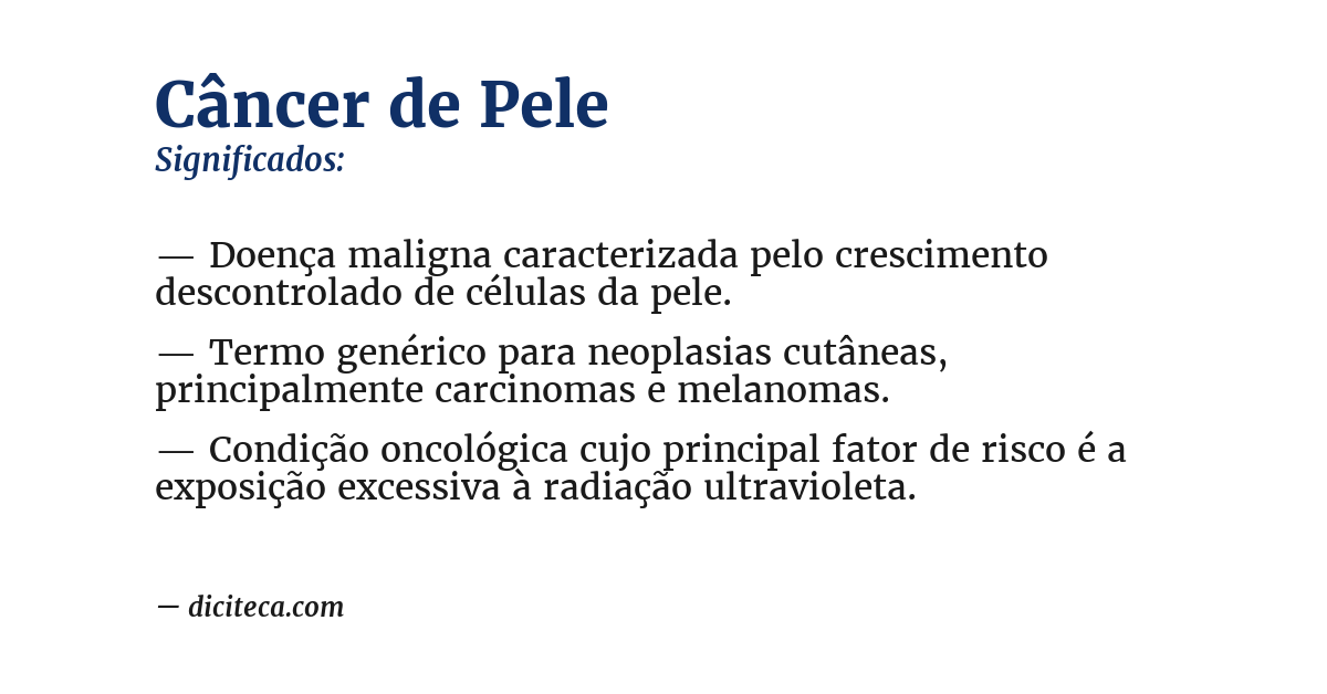 Significado de câncer de pele