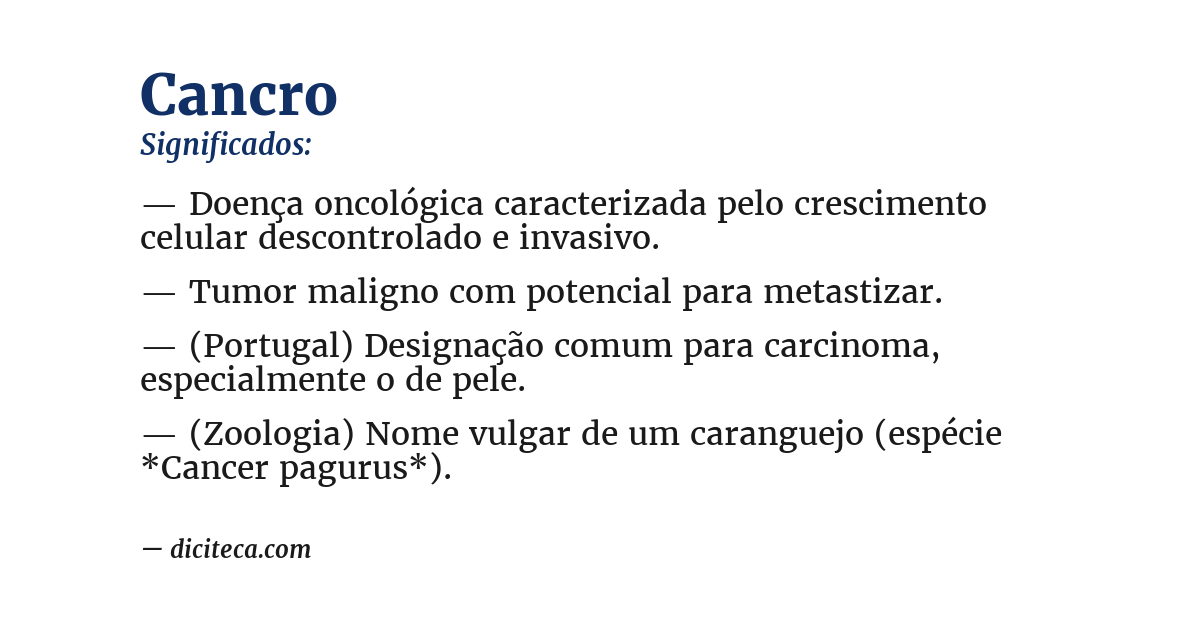 Significado de cancro