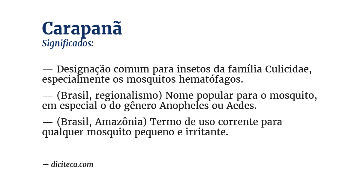 Significado de carapanã