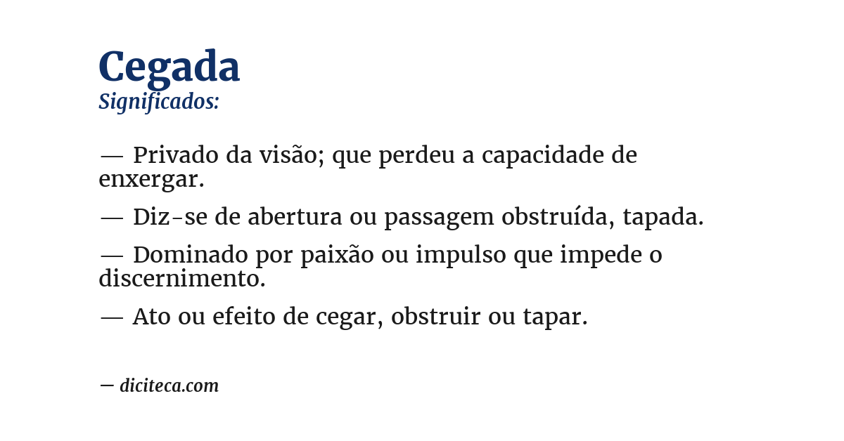 Significado de cegada