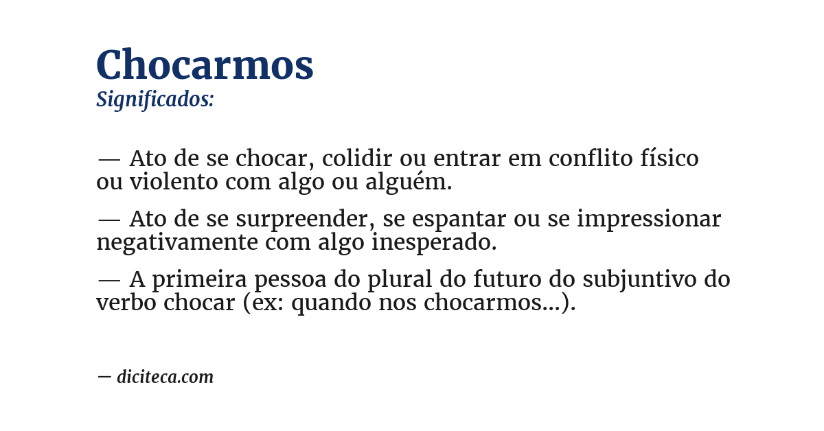 Significado de chocarmos